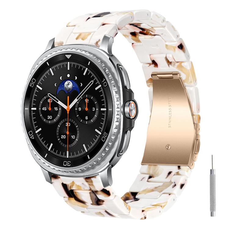 For Galaxy Watch8 / Watch8 Classic Butterfly Clasp Three Beads Resin Watch Band with Removal Tool