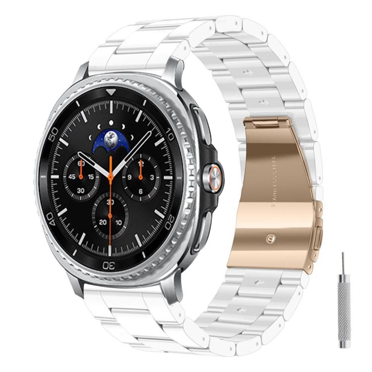For Galaxy Watch8 / Watch8 Classic Butterfly Clasp Three Beads Resin Watch Band with Removal Tool