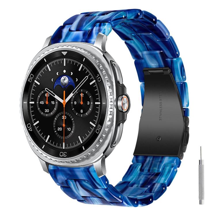 For Galaxy Watch8 / Watch8 Classic Butterfly Clasp Three Beads Resin Watch Band with Removal Tool