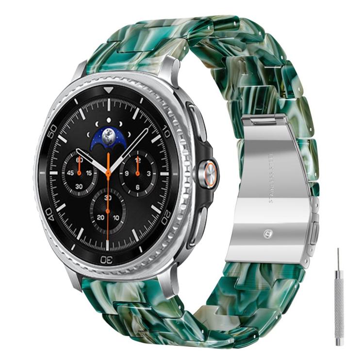 For Galaxy Watch8 / Watch8 Classic Butterfly Clasp Three Beads Resin Watch Band with Removal Tool