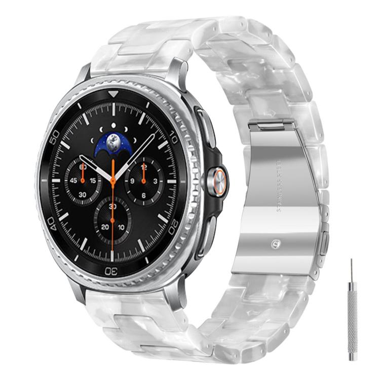 For Galaxy Watch8 / Watch8 Classic Butterfly Clasp Three Beads Resin Watch Band with Removal Tool