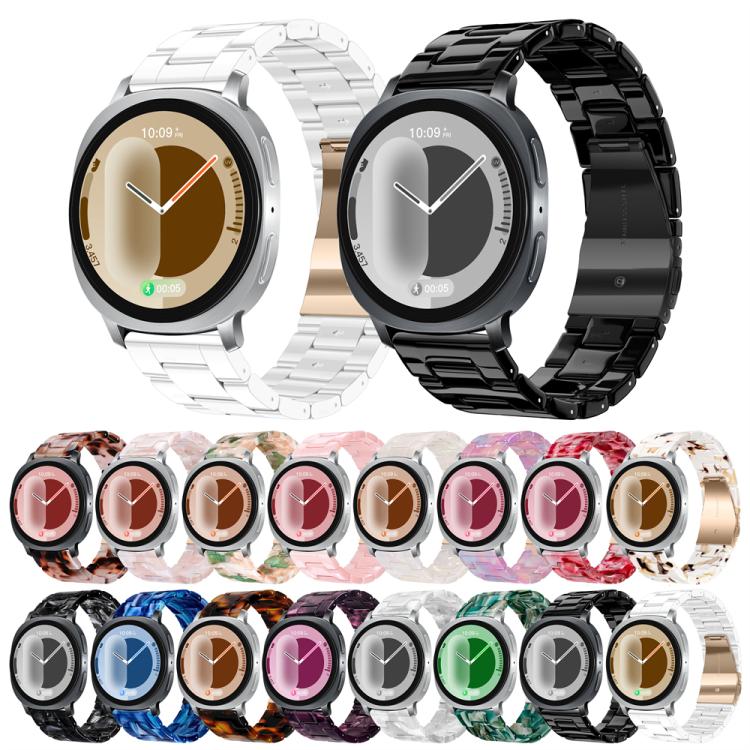 For Galaxy Watch8 / Watch8 Classic Butterfly Clasp Three Beads Resin Watch Band with Removal Tool