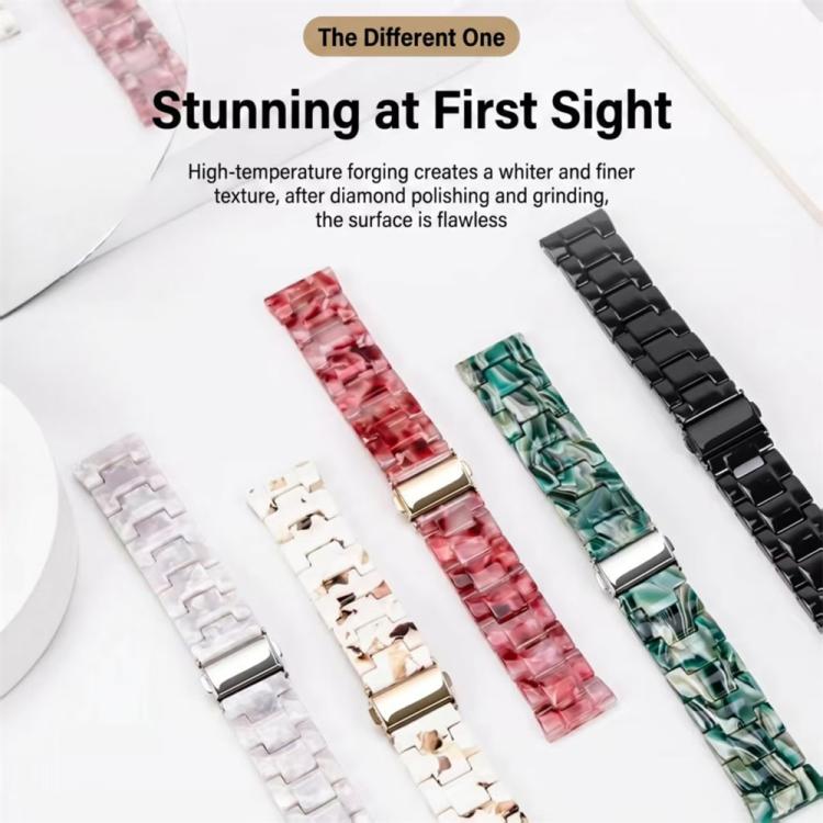 For Galaxy Watch Ultra 47mm / Ultra 2025 Butterfly Clasp Three Beads Resin Watch Band with Removal Tool