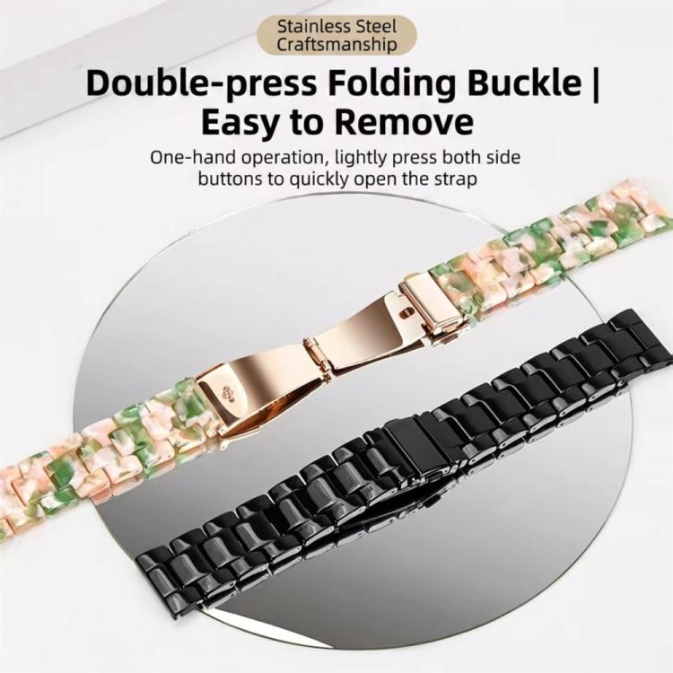 For Galaxy Watch8 / Watch8 Classic Butterfly Clasp Three Beads Resin Watch Band with Removal Tool