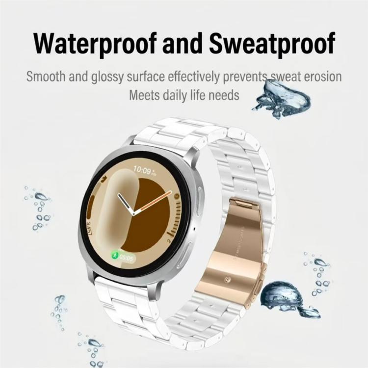 For Galaxy Watch Ultra 47mm / Ultra 2025 Butterfly Clasp Three Beads Resin Watch Band with Removal Tool