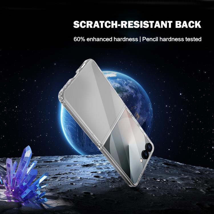 For Galaxy Z  Flip 8 5G LeReach TOC Clear Series Composite Armor TPU Acrylic Hybrid Shockproof Phone Case - Transparent