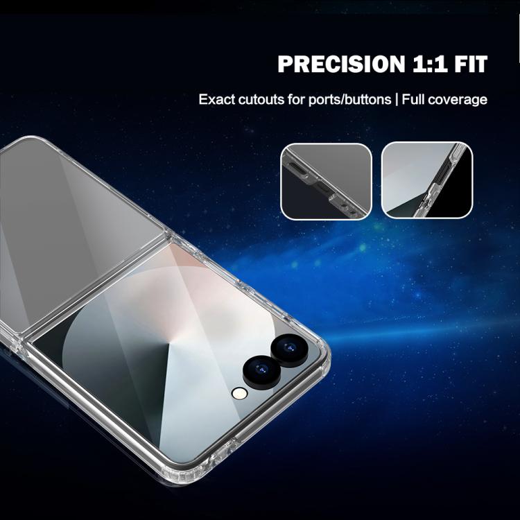 For Galaxy Z  Flip 8 5G LeReach TOC Clear Series Composite Armor TPU Acrylic Hybrid Shockproof Phone Case - Transparent
