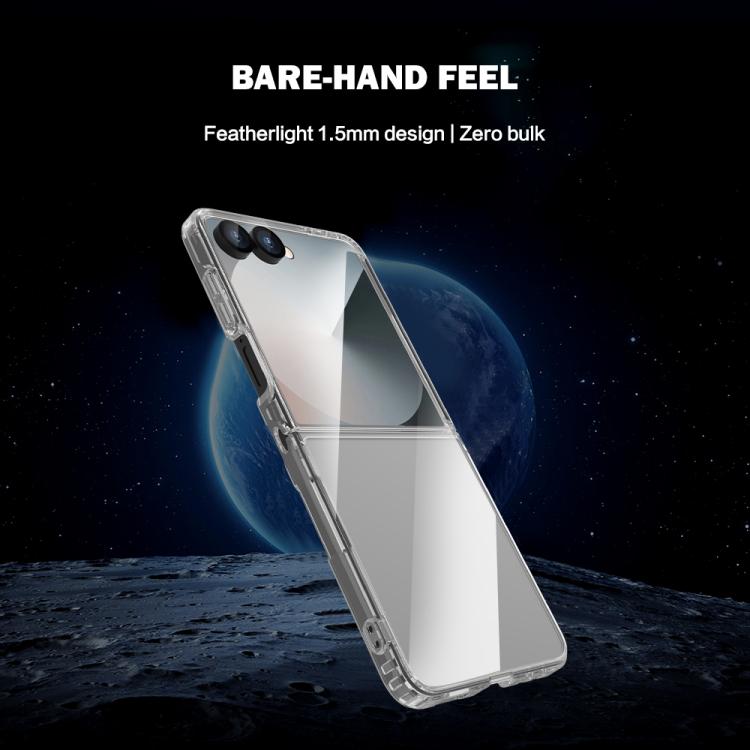 For Galaxy Z  Flip 8 5G LeReach TOC Clear Series Composite Armor TPU Acrylic Hybrid Shockproof Phone Case - Transparent