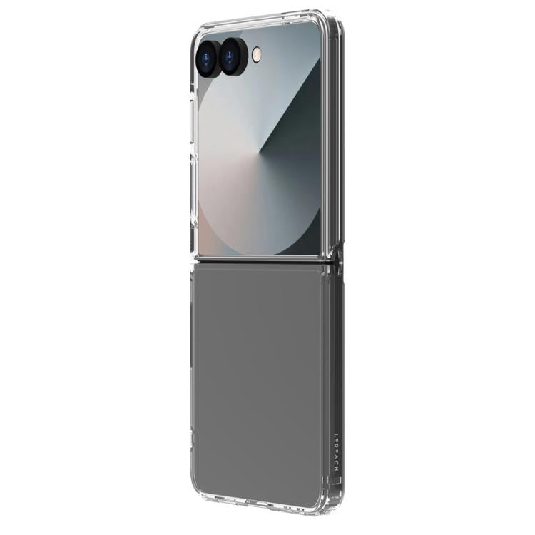 For Galaxy Z  Flip 8 5G LeReach TOC Clear Series Composite Armor TPU Acrylic Hybrid Shockproof Phone Case - Transparent