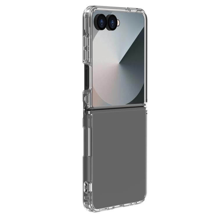 For Galaxy Z  Flip 8 5G LeReach TOC Clear Series Composite Armor TPU Acrylic Hybrid Shockproof Phone Case - Transparent