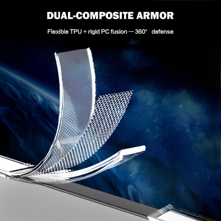 For Galaxy Z  Flip 8 5G LeReach TOC Clear Series Composite Armor TPU Acrylic Hybrid Shockproof Phone Case - Transparent