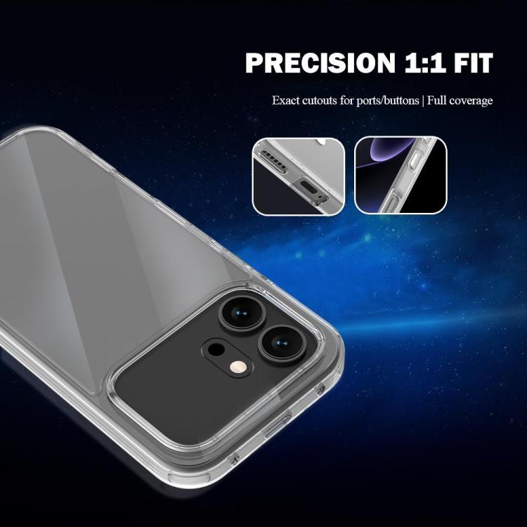 For Honor 600 Global LeReach TOC Clear Series Composite Armor TPU Acrylic Hybrid Shockproof Phone Case - Transparent