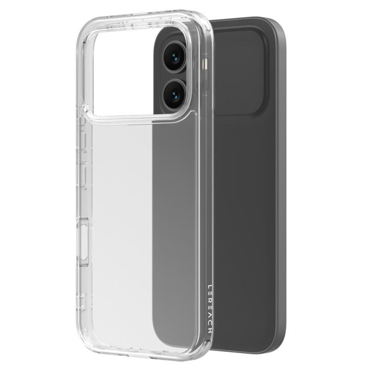For Honor 600 Global LeReach TOC Clear Series Composite Armor TPU Acrylic Hybrid Shockproof Phone Case - Transparent