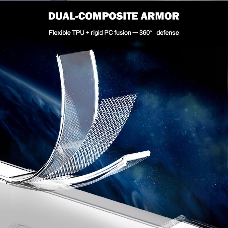 For Honor 600 Global LeReach TOC Clear Series Composite Armor TPU Acrylic Hybrid Shockproof Phone Case - Transparent
