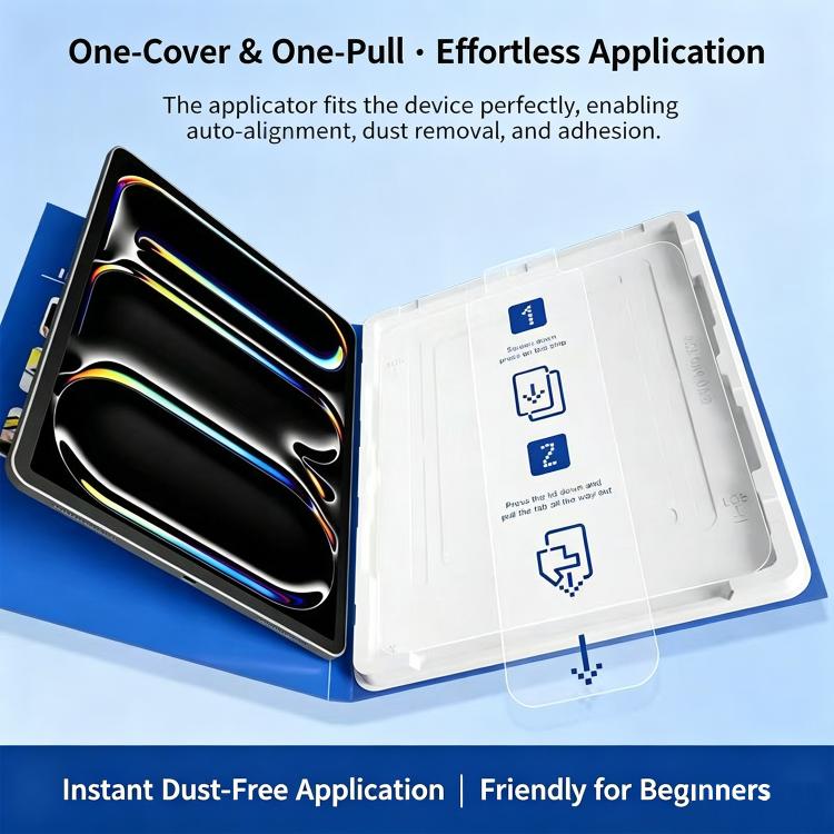For iPad 10.2 2021 / 2020 / 2019 2pcs Book Box Style Easy Install Dust-proof Box Tempered Glass Tablet Film