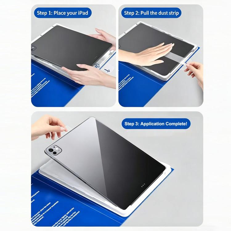 For iPad Air 13 2025 / 2024 2pcs Book Box Style Easy Install Dust-proof Box Tempered Glass Tablet Film