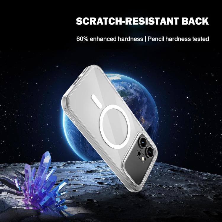 For Honor 600 Global LeReach TOC Clear Series Dual-Composite Armor TPU + Acrylic Shockproof Magnetic Phone Case - Transparent
