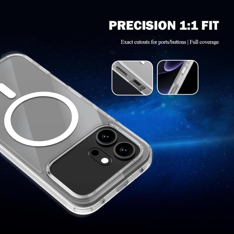 For Honor 600 Global LeReach TOC Clear Series Dual-Composite Armor TPU + Acrylic Shockproof Magnetic Phone Case - Transparent