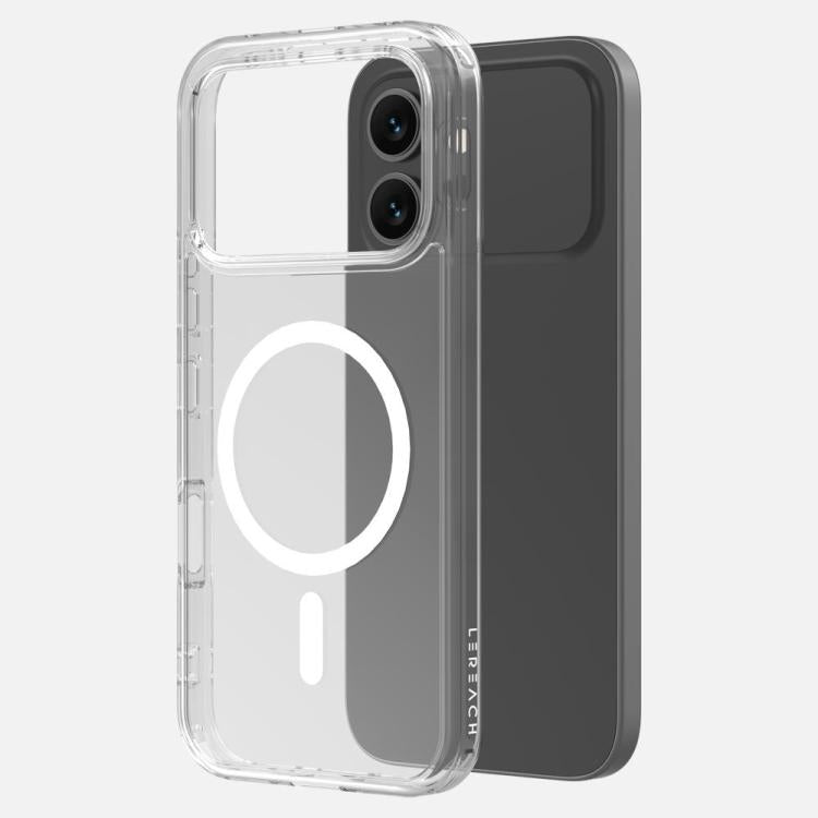 For Honor 600 Global LeReach TOC Clear Series Dual-Composite Armor TPU + Acrylic Shockproof Magnetic Phone Case - Transparent