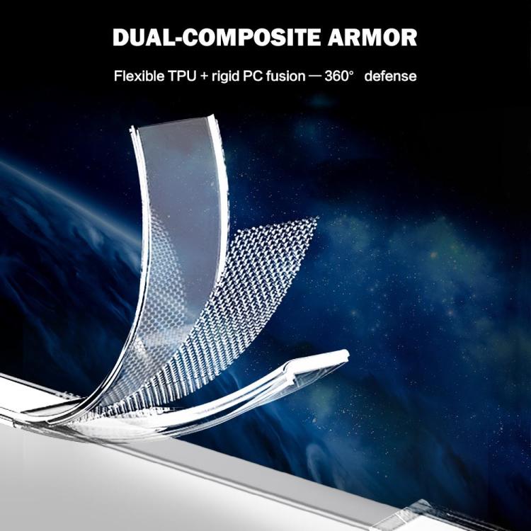 For Honor 600 Global LeReach TOC Clear Series Dual-Composite Armor TPU + Acrylic Shockproof Magnetic Phone Case - Transparent