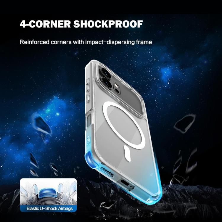 For Honor 600 Global LeReach TOC Clear Series Dual-Composite Armor TPU + Acrylic Shockproof Magnetic Phone Case - Transparent