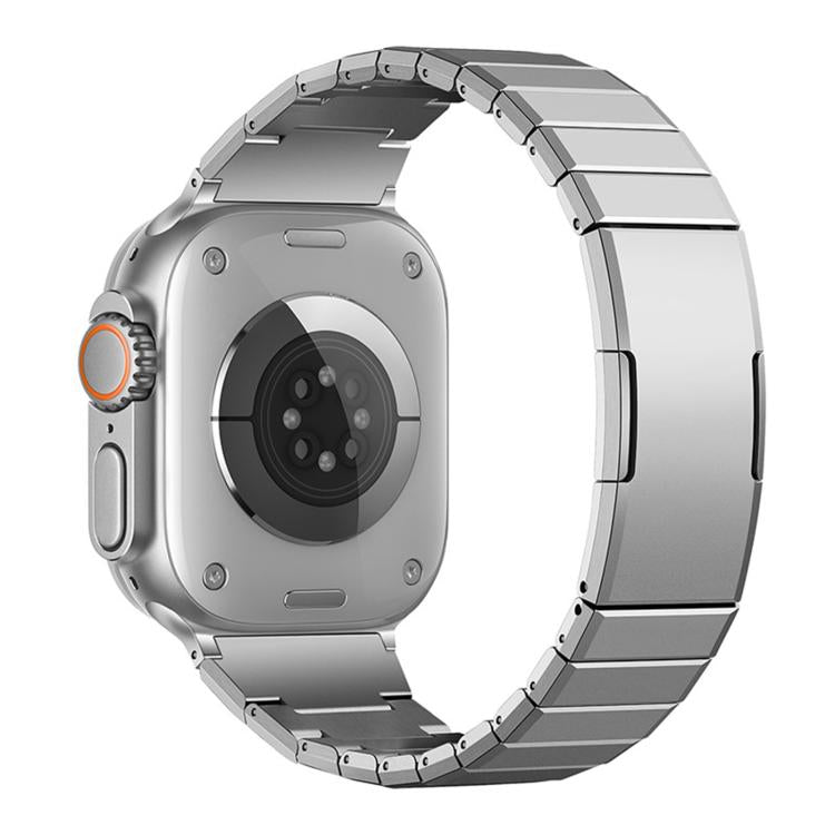 For Apple Watch 42 / 44 / 45 / 46 / 49mm One Bead Butterfly Clasp Adjustable Link Stainless Steel Watch Band