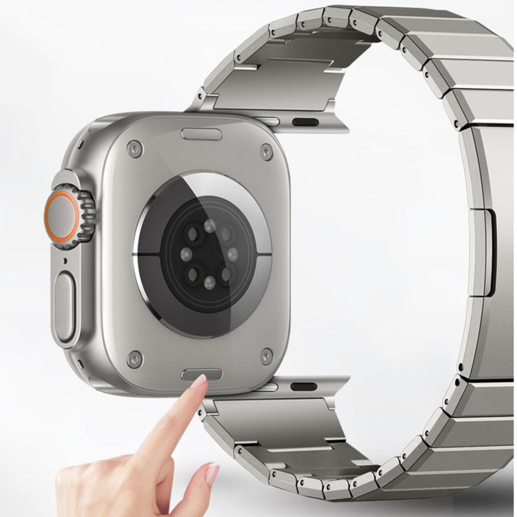 For Apple Watch 42 / 44 / 45 / 46 / 49mm One Bead Butterfly Clasp Adjustable Link Stainless Steel Watch Band