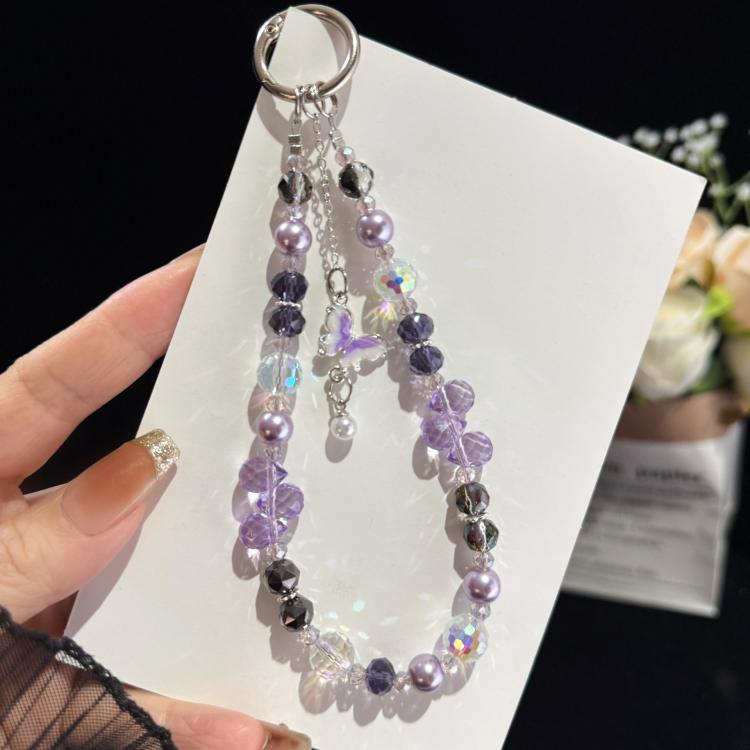 Dancing Butterfly Iridescent Crystal Phone Charm