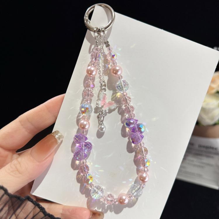 Dancing Butterfly Iridescent Crystal Phone Charm