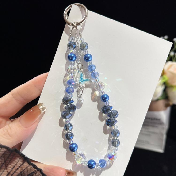 Dancing Butterfly Iridescent Crystal Phone Charm