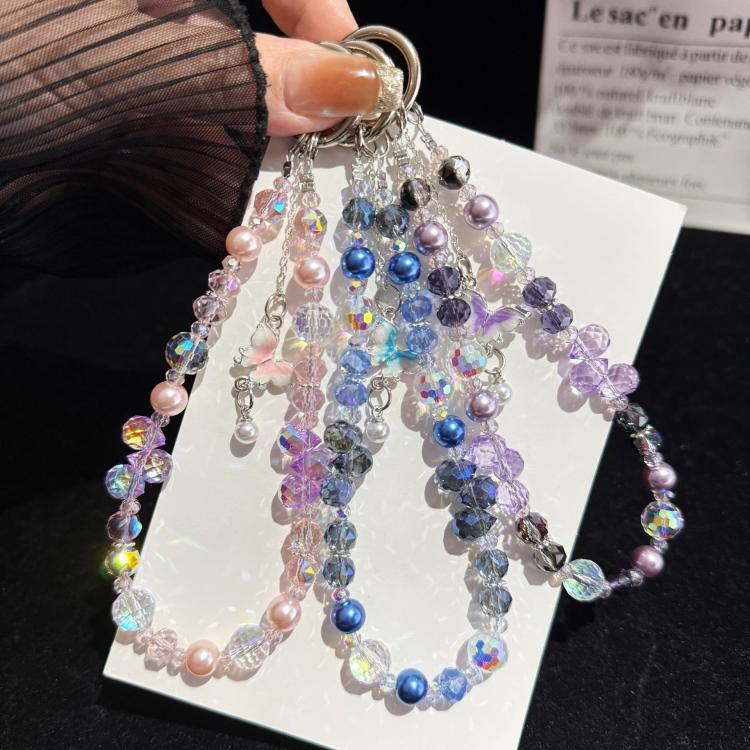 Dancing Butterfly Iridescent Crystal Phone Charm