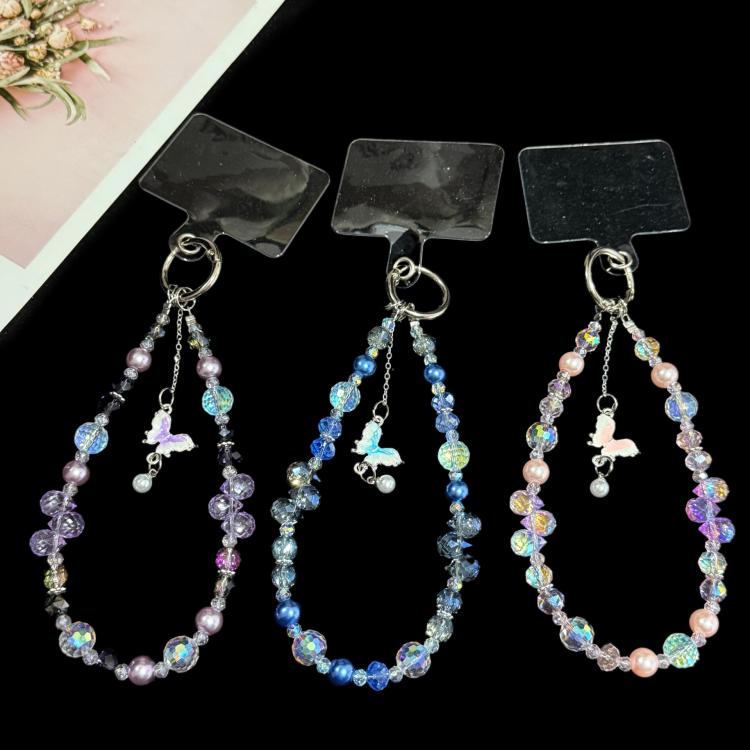 Dancing Butterfly Iridescent Crystal Phone Charm