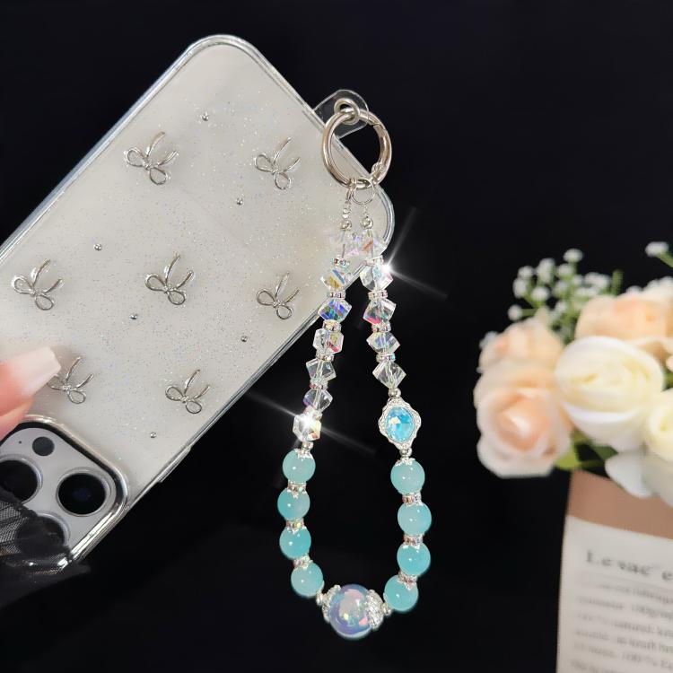Pink Cyan Iridescent Bead Shining Crystal Chain