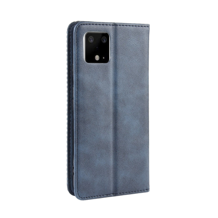 Magnetic Buckle Retro Crazy Horse Texture Horizontal Flip Leather Case for Google Pixel 4 , with Holder & Card Slots & Photo Frame
