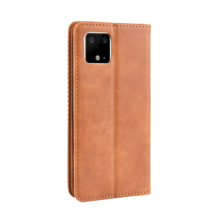 Magnetic Buckle Retro Crazy Horse Texture Horizontal Flip Leather Case for Google Pixel 4xl, with Holder & Card Slots & Photo Frame