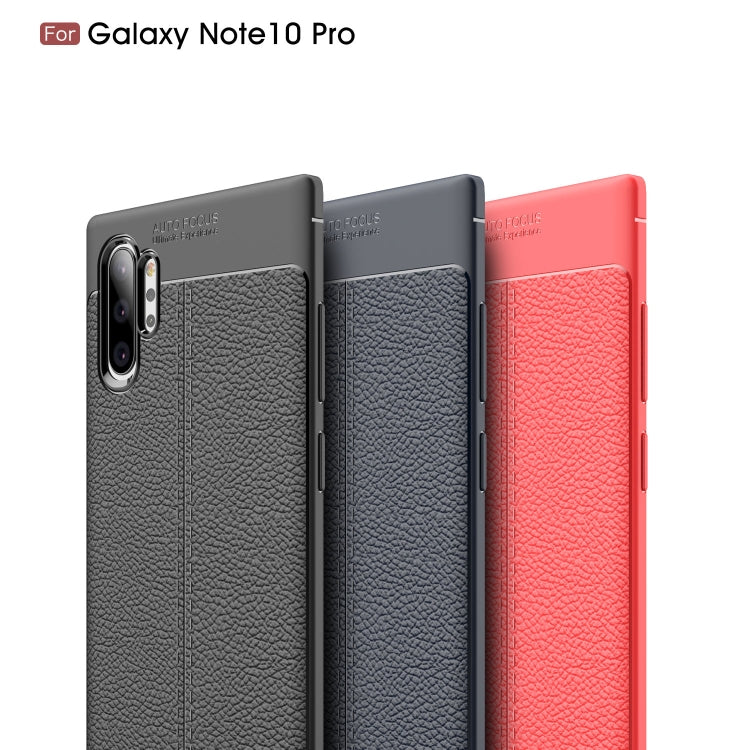 Litchi Texture TPU Shockproof Case for Galaxy Note 10+(Red)