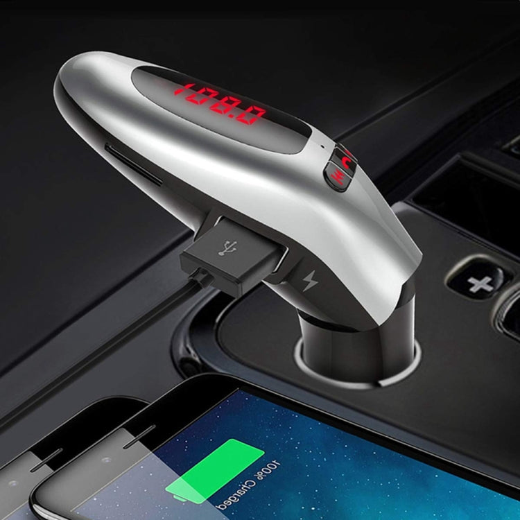 Bluetooth 4.2 Car Kit Hands-free FM Transmitter Stereo A2DP MP3 Music Player Dual USB Charger TF Card U Disk Input Audio Receiver
