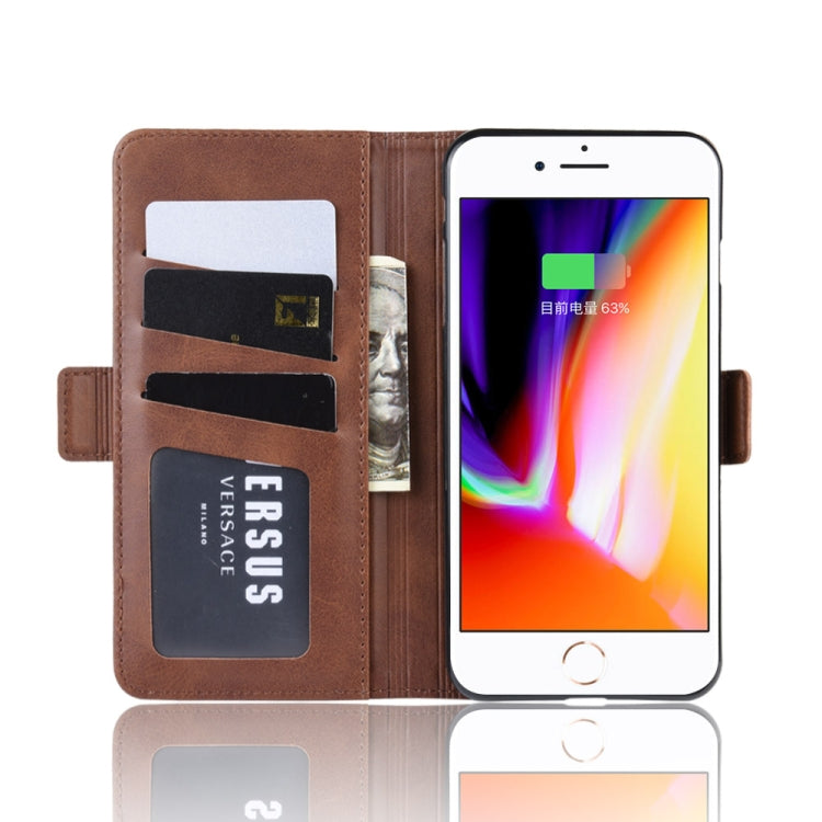 Dual-side Magnetic Buckle Horizontal Flip Leather Case for iPhone 8 Plus / 7 Plus, with Holder & Card Slots & Wallet & Photo Frame