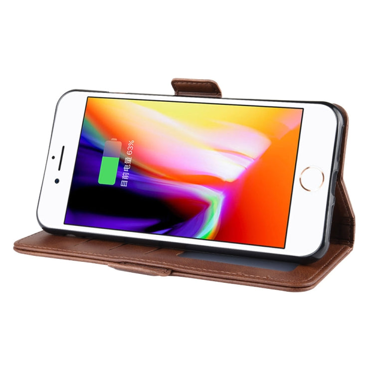 Dual-side Magnetic Buckle Horizontal Flip Leather Case for iPhone 8 Plus / 7 Plus, with Holder & Card Slots & Wallet & Photo Frame