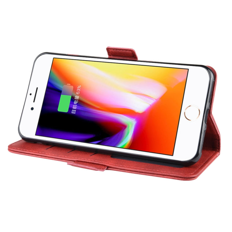 Dual-side Magnetic Buckle Horizontal Flip Leather Case for iPhone 8 Plus / 7 Plus, with Holder & Card Slots & Wallet & Photo Frame