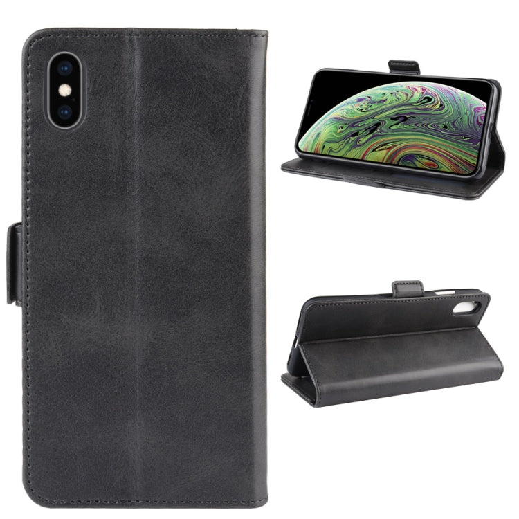 For iPhone X / XS Dual-side Magnetic Buckle Horizontal Flip Leather Case with Holder & Card Slots & Wallet & Photo Frame