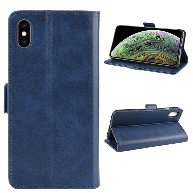 For iPhone X / XS Dual-side Magnetic Buckle Horizontal Flip Leather Case with Holder & Card Slots & Wallet & Photo Frame