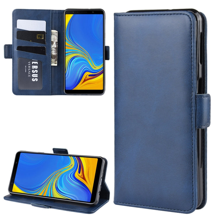 Dual-side Magnetic Buckle Horizontal Flip Leather Case for Galaxy A7 (2018), with Holder & Card Slots & Wallet & Photo Frame