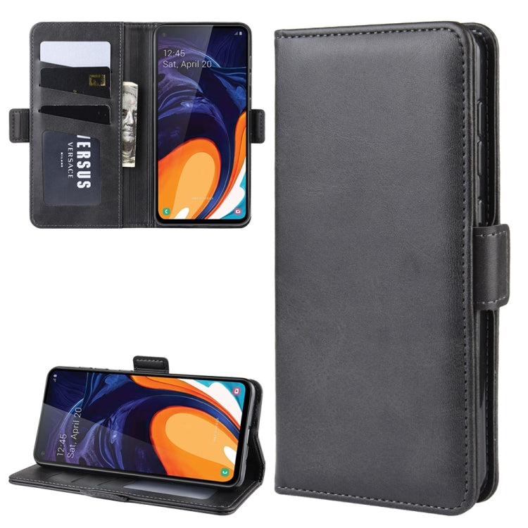 Dual-side Magnetic Buckle Horizontal Flip Leather Case for Galaxy A60, with Holder & Card Slots & Wallet & Photo Frame