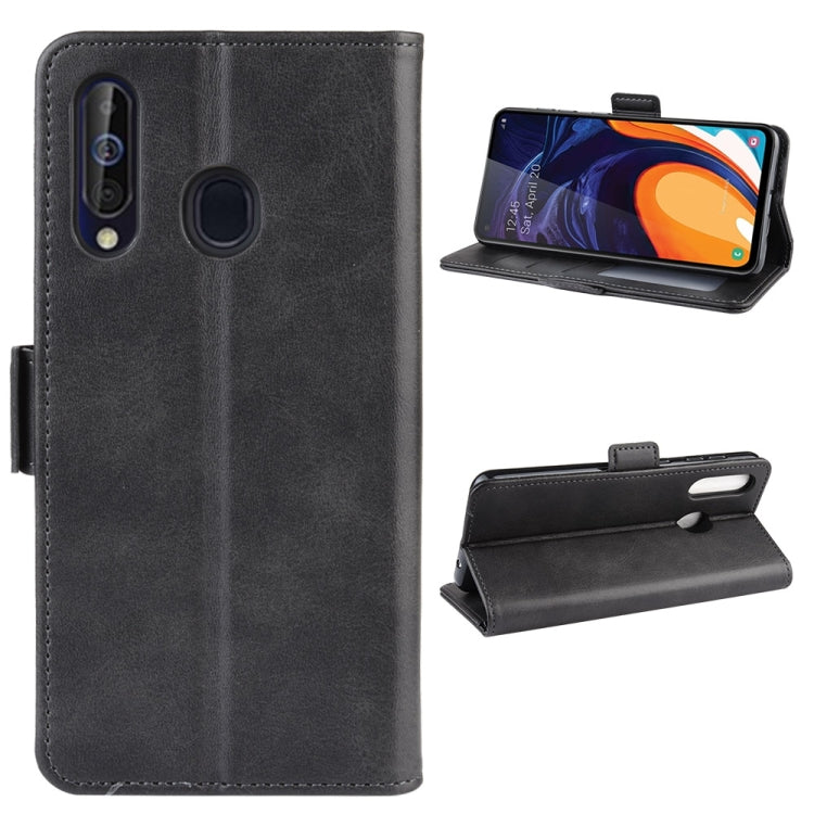 Dual-side Magnetic Buckle Horizontal Flip Leather Case for Galaxy A60, with Holder & Card Slots & Wallet & Photo Frame