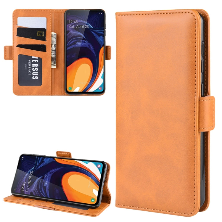 Dual-side Magnetic Buckle Horizontal Flip Leather Case for Galaxy A60, with Holder & Card Slots & Wallet & Photo Frame