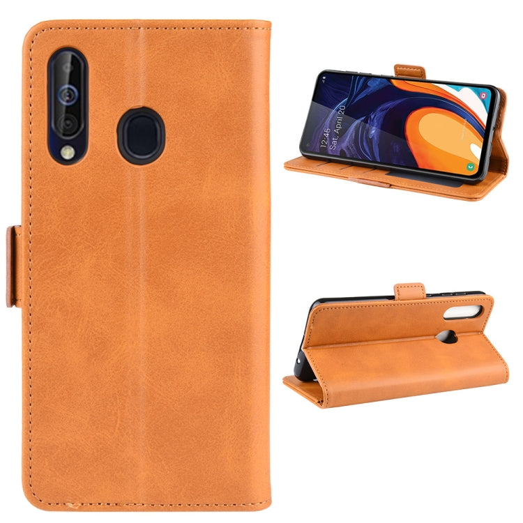 Dual-side Magnetic Buckle Horizontal Flip Leather Case for Galaxy A60, with Holder & Card Slots & Wallet & Photo Frame