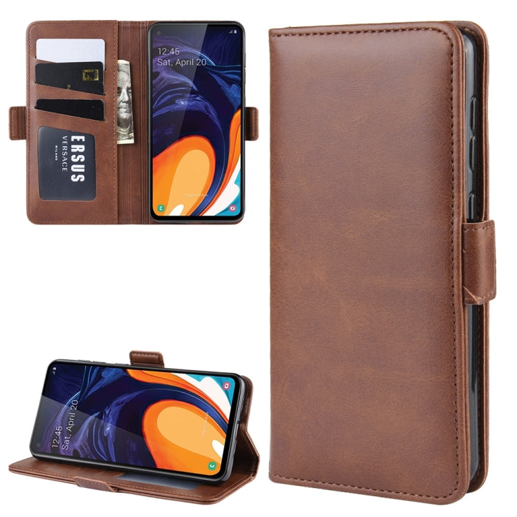 Dual-side Magnetic Buckle Horizontal Flip Leather Case for Galaxy A60, with Holder & Card Slots & Wallet & Photo Frame