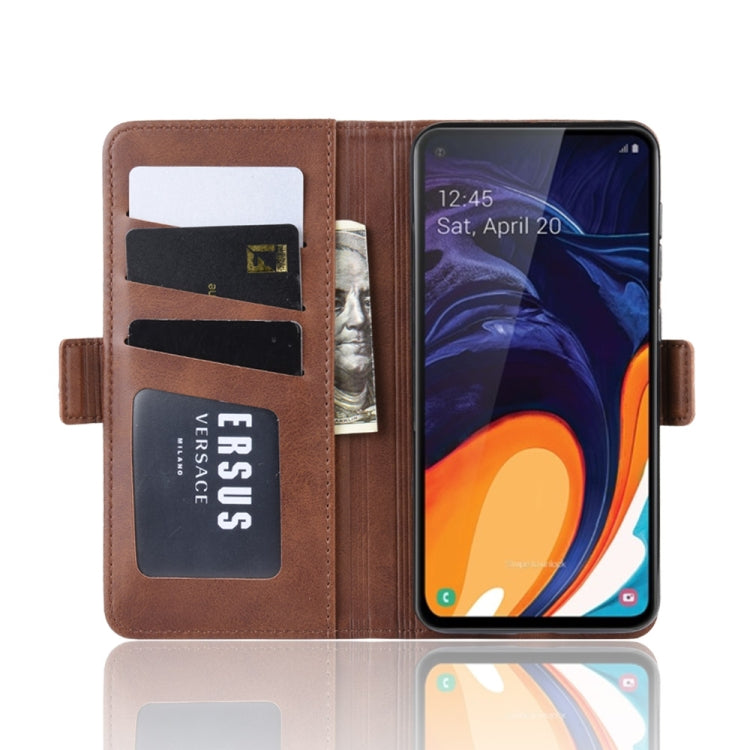 Dual-side Magnetic Buckle Horizontal Flip Leather Case for Galaxy A60, with Holder & Card Slots & Wallet & Photo Frame