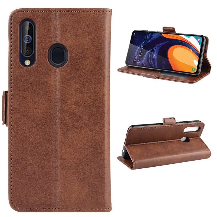 Dual-side Magnetic Buckle Horizontal Flip Leather Case for Galaxy A60, with Holder & Card Slots & Wallet & Photo Frame